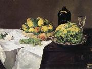 Fruits et Melon sur un Buffet Edouard Manet